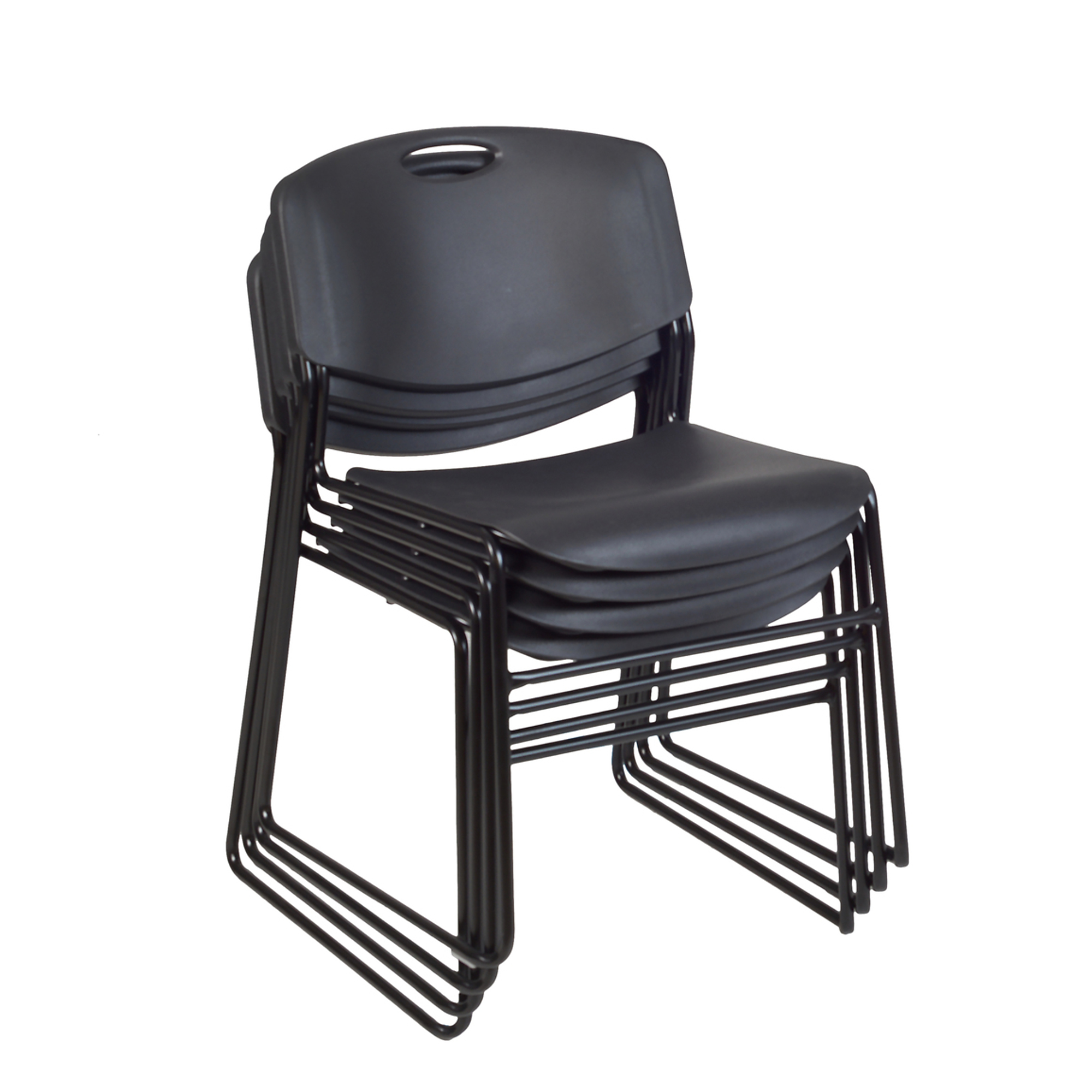 Regency Furniture, Zeng Ultra Compact Armless Stackable Chair Black, Included (qty.) 4 Model# 4400BK4PK